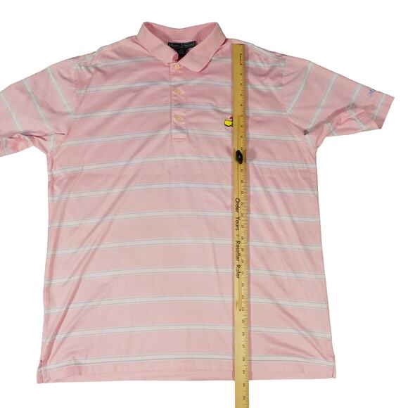 Masters Collection Pima Cotton Pink Striped Golf Polo Shirt XL - Picture 5 of 7